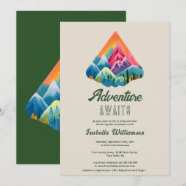 Convites Aventura na Montanha Espera Chá de Bebê