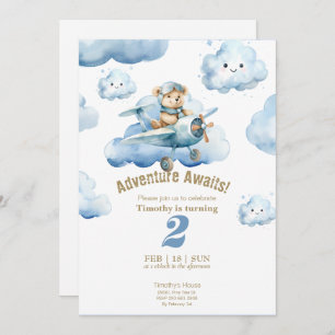 Convites Aventura para segundo aniversário Alto do ursinho 