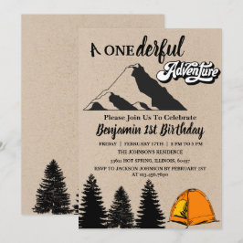 Convites Aventura Rústica Maravilhosa Primeiro Aniversário 