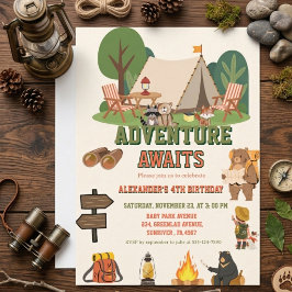 Convites Aventura selvagem safari Floresta aniversário