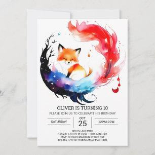 Convites Aventura Simples Fox Birthday