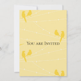 Convites Aves Amarelas em Um Fio