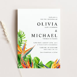 Convites Aves Aquáticas de Casamento Tropical do Paraíso