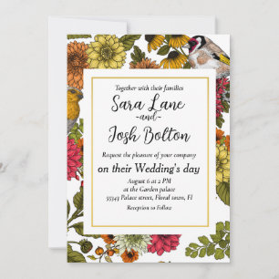 Convites Aves e flores do jardim 1