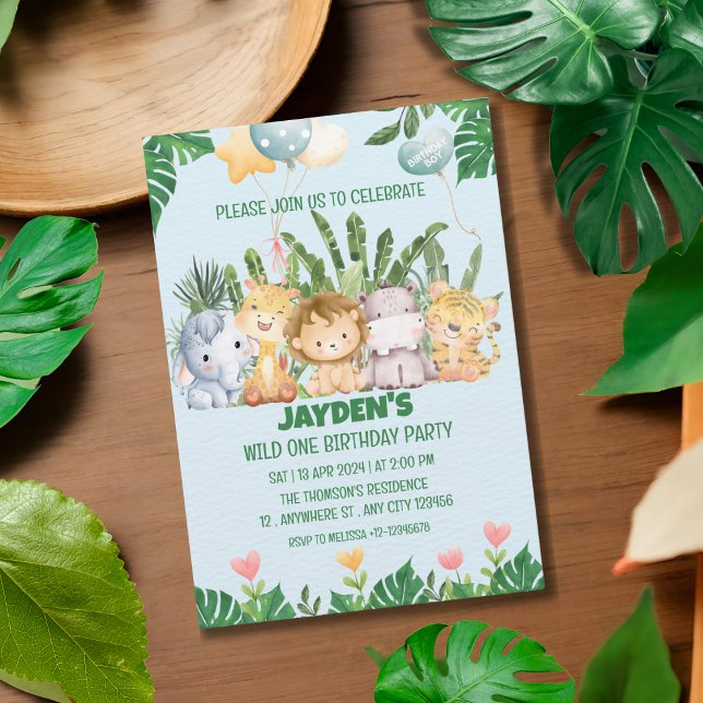 Convites Aves Selvagens Selvagens Selvagens Safari (Criador carregado)