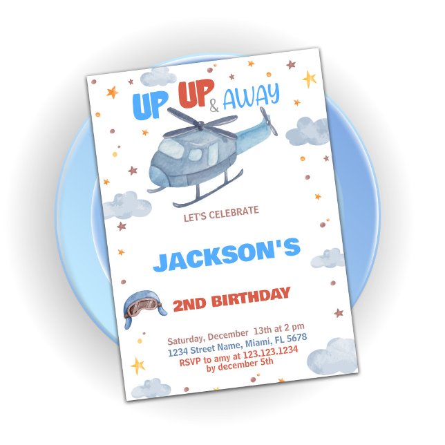 Convites Avião Aniversário Invoca Cinza Azul Laranja (Airplane Birthday Invitations Blue Gray Orange)
