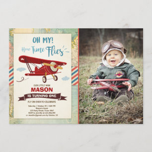 Convites Avião Aniversário Voa Tempo Voa Avião Rapaz