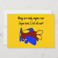 Avião de desenho animado vermelho amarelo azul fof