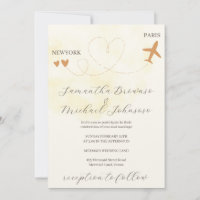 avião de destino voa no exterior casamento amarelo