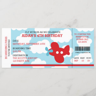 Convites Avião do bilhete da passagem de embarque do