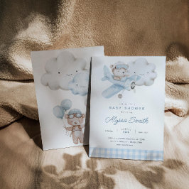 Convites Avião e Chá de fraldas do Urso de Teddy