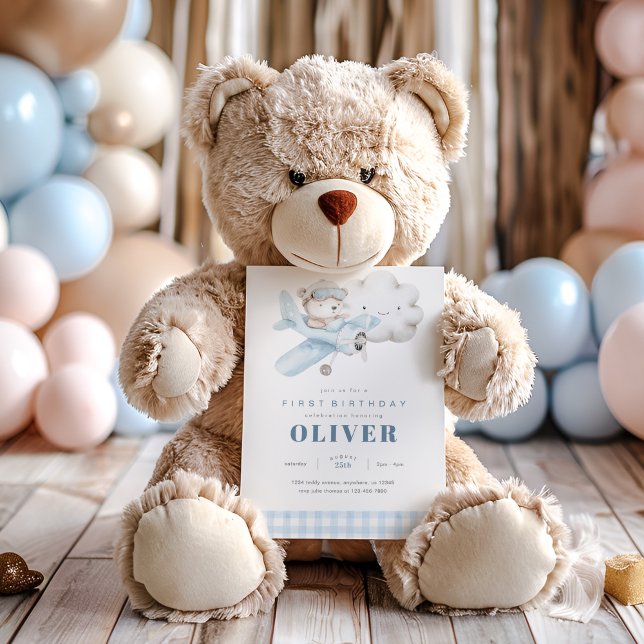Convites Avião e Urso de Teddy (Criador carregado)