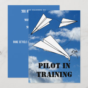 Convites Avião-piloto de aviões-piloto de papel de avião