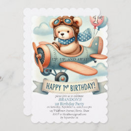 Convites Avião primeiro aniversario para cima e para fora