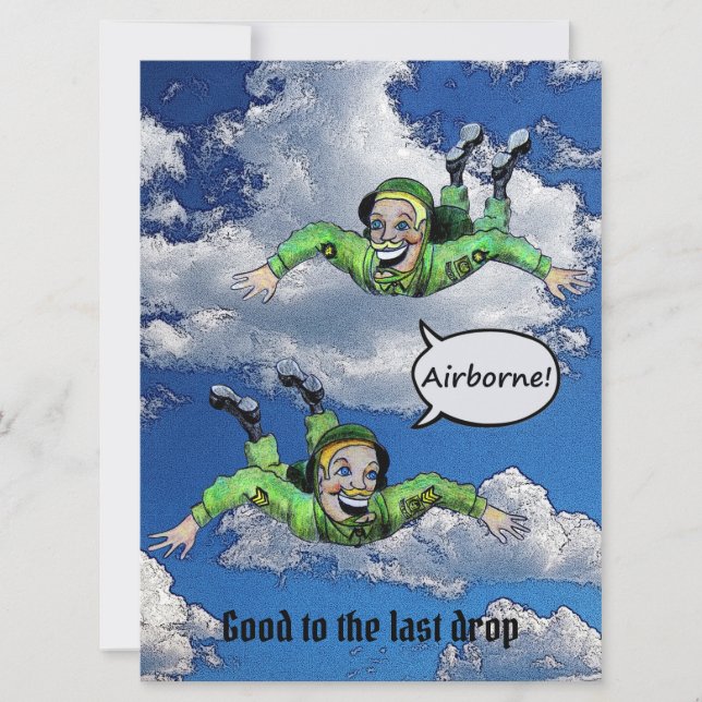 Convites Avião, salto do exército paraquedista, desenho do  (Frente)