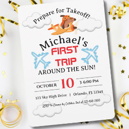 Convites Avião Voador Piloto De Cães, Aniversário de crianç