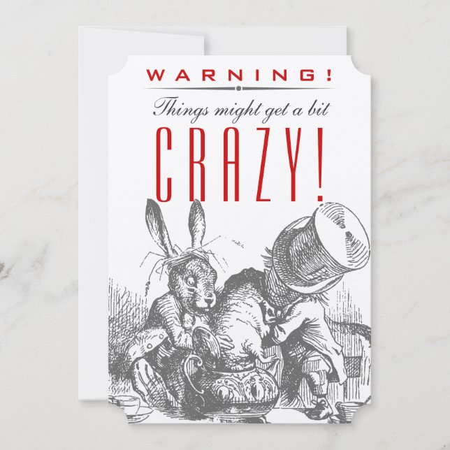 Convites AVISO! As coisas puderam obter um bocado LOUCO! (Frente)