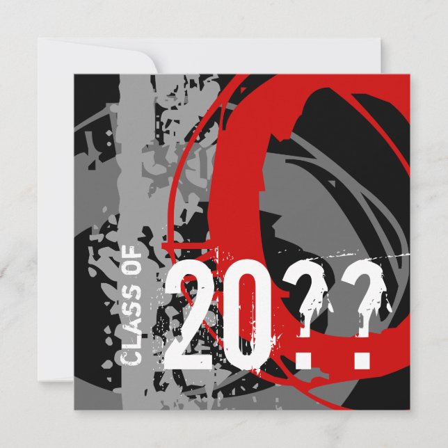 Convites Aviso de Graduação Vermelho WDX (Frente)