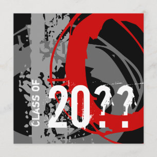 Convites Aviso de Graduação Vermelho WDX