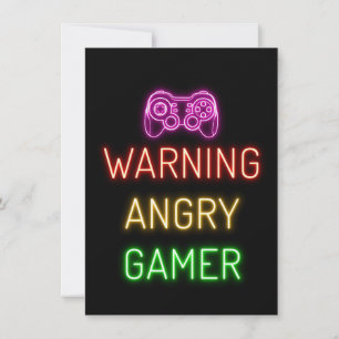 Convites Aviso de Jogo Gamer Irritado