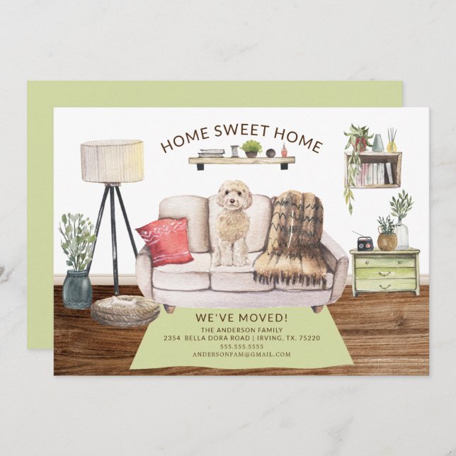 Convites aviso de mudança de chaleira (Frente/Verso)