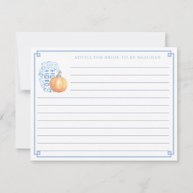 Convites Aviso De Pumpkin De Chá de panela De Queda Para Pl (Frente)