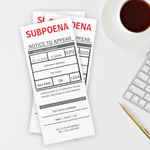 Convites Aviso De Subposição De Tribunal Para Aparecer De C