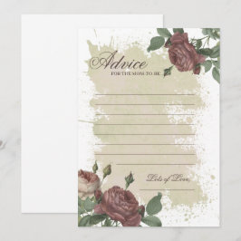 Convites Aviso para a mãe Burgundy Blush Floral Dourado Car