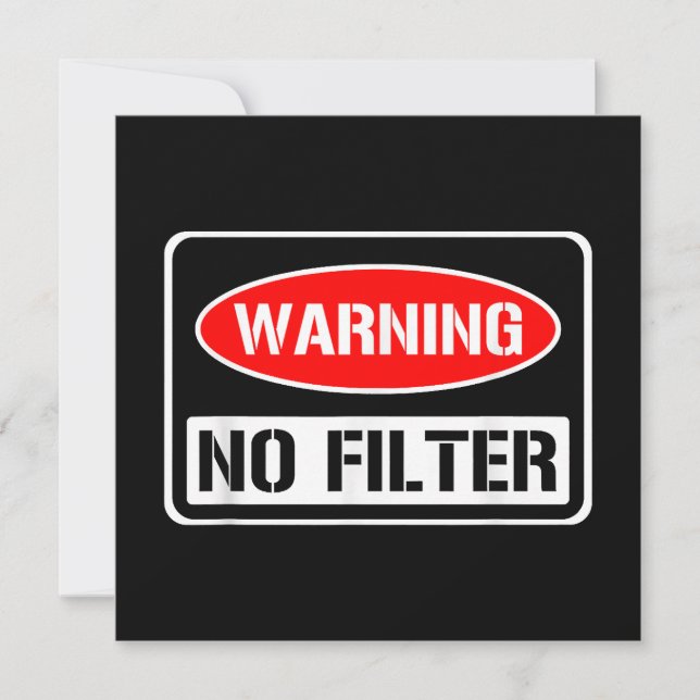 Convites Aviso Sem Filtro Engraçado Engraçado Perigo De Arm (Frente)