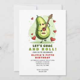Convites Avocado Fofo Aniversário Personalizado