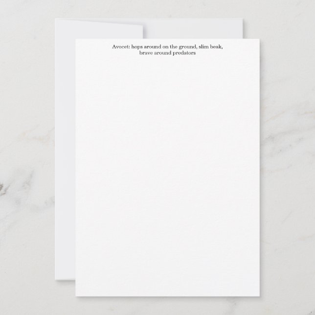 Convites Avocet Greeting Card (Verso)