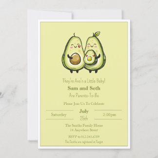 Convites Avo'n a Baby Avocado Chá de fraldas