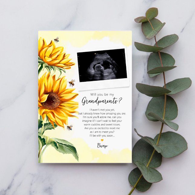 Convites Avós para ser Poema de Bump Sunflower (Criador carregado)