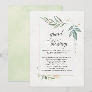 Convites Avós, vovó, Chá de fraldas