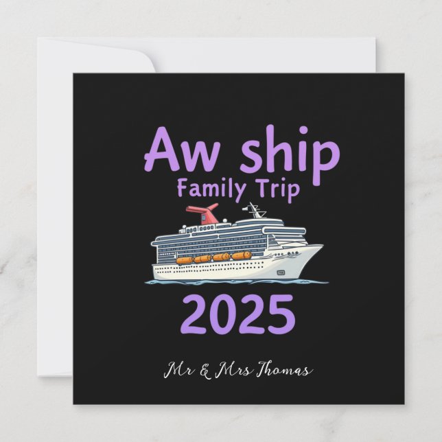 Convites Aw Ship Family Trip 2025 Ultimate Cruise Adventure (Frente)