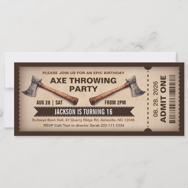 Convites Axe Throwing Birthday Invitation (Frente)