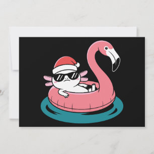 Convites Axolote de Natal Chapéu do Papai Noel Flamingo Boi