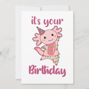 Convites Axolotl Deseja Feliz Aniversário Para Você Axolo