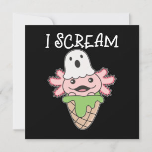 Convites Axolotl Halloween Fantasma Eu Grito Gelo Trocadilh