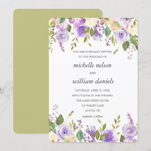 Convites Azeite Casamento Floral de Lavandas de Quadrinhos