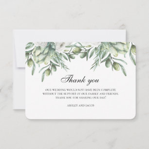 Convites Azeite obrigado. Nota de casamento italiano de ver