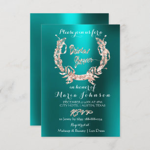 Convites Azeite-Rosa-Azeite-Dourada-Teal Aquático