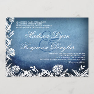 Convites azuis do casamento do feriado dos cones
