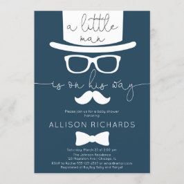 Convites Azuis marinhos chá de fraldas pequeno do menino do