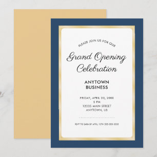 Convites Azuis marinhos e ouro da celebração   da grande