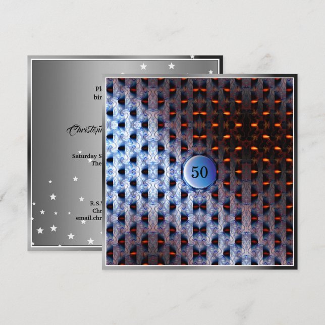 Convites Azul (Frente/Verso)