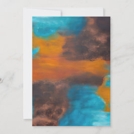 Convites Azul Abstrato Tom Terra