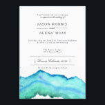 Convites Azul Aquarela | Casamento Elegante<br><div class="desc">Por Designs Redefinidos</div>