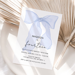 Convites Azul Arco Coquette Birthday