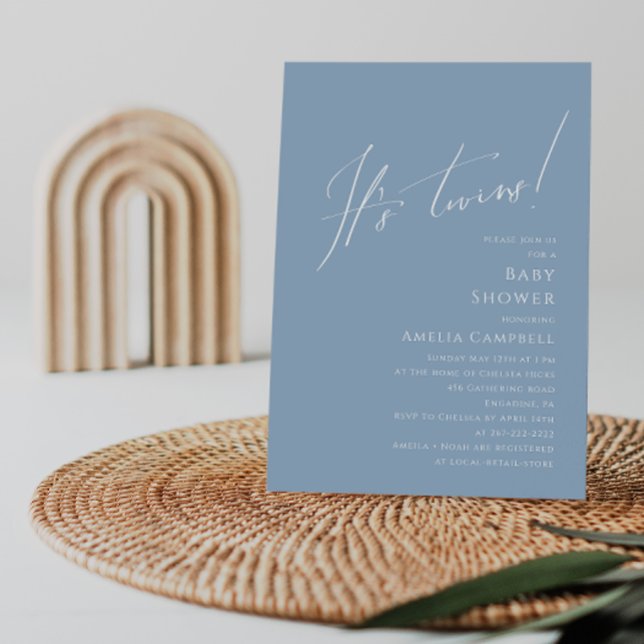 Convites Azul Assalariado Whimsical É Chá de fraldas dos Gê (Criador carregado)